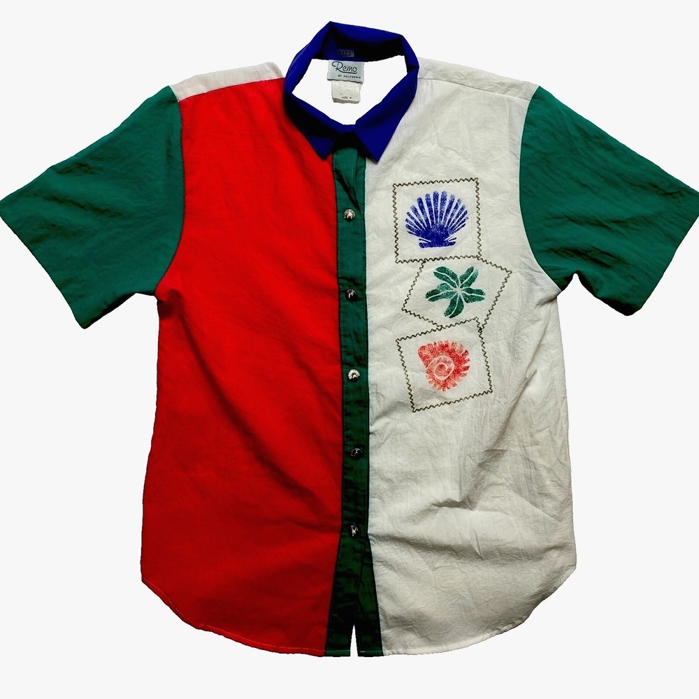 Remo Of California Shirt Mens M Short Sleeve 80s Lightweight Button Up